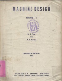 MACHINE DESIGN VOLUME . I