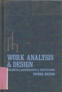 WORK ANALYSIS & DESIGN FOR HOTEL & RESTAURANT& INSTITUTIONS